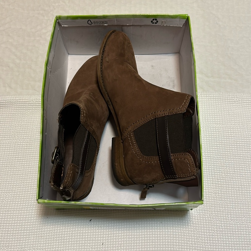 Franco Sarto Brown Leather Booties size 8.5